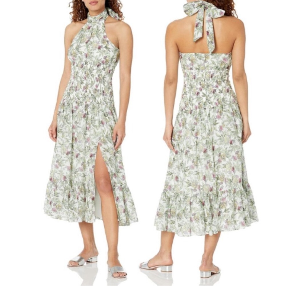 NEW- Cinq a Sept Silk and Cotton Dover Floral Midi Dress